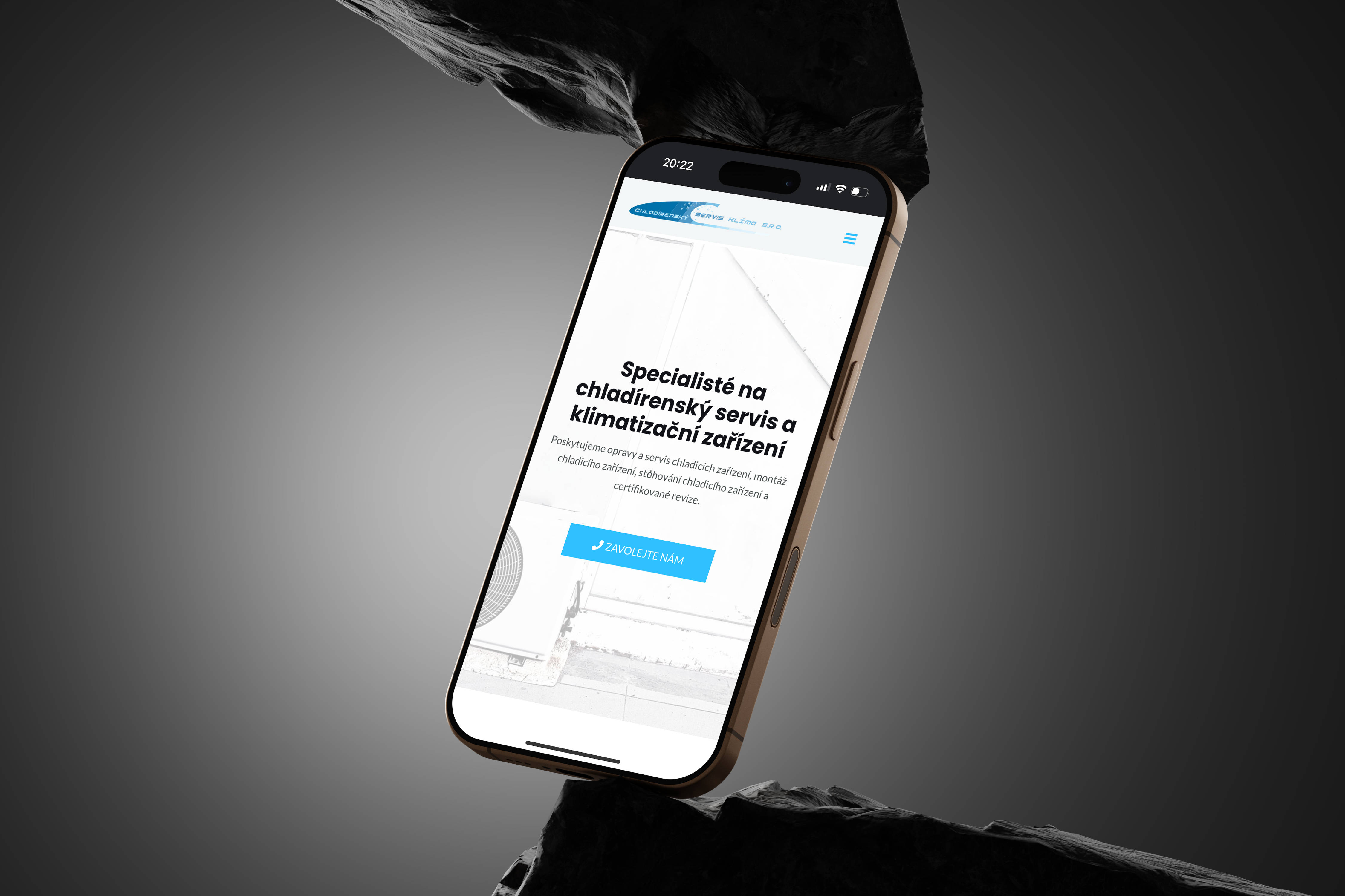 Mobilní detail webu CHS Klima